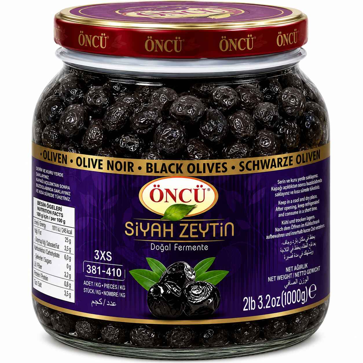 Oncu Black Olives Siyah 3XS 381-410 6x1kg Oncu Black Olives Siyah 3XS 381-410 6x1kg
