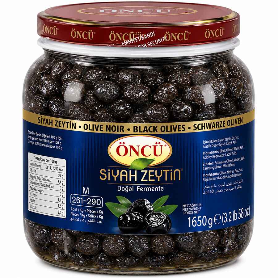 Oncu Black Olives Siyah M-S 261-320 6x1Kg Oncu Black Olives Siyah M-S 261-320 6x1Kg