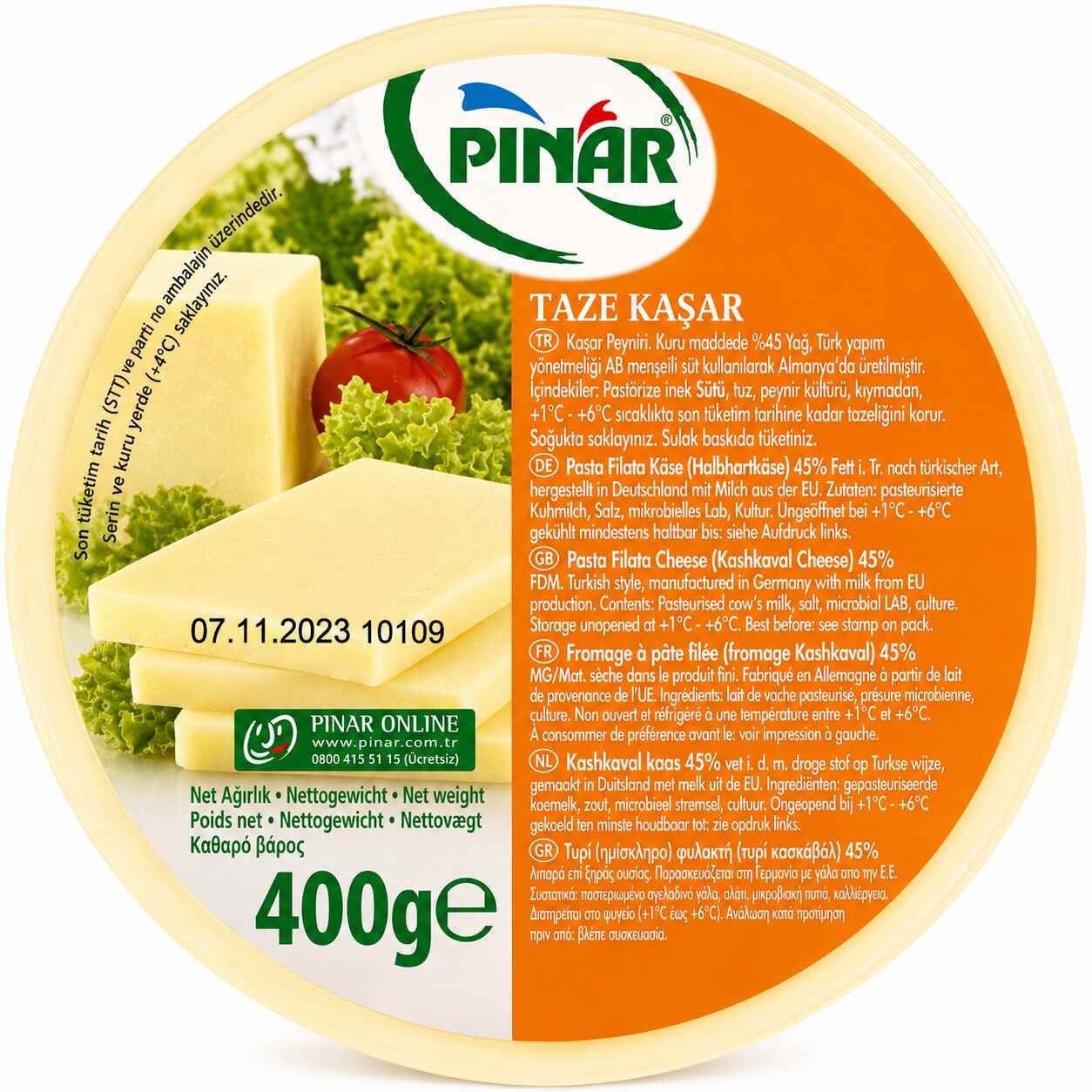 Pinar Cheese Kasar 12x400Gr wholesale product