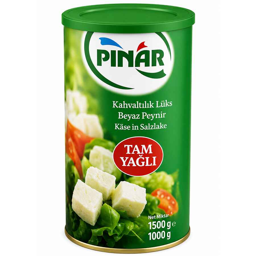 Pinar Cheese White 60% Tam Yagli (Tin) 6x1Kg Pinar Cheese White 60% Tam Yagli (Tin) 6x1Kg