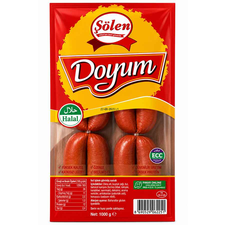 Pinar Doyum Solen Parmak Sucuk 1kg Pinar Doyum Solen Parmak Sucuk 1kg