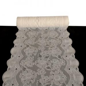 SALEV TABLE CLOTH LX-S2376 WHITE LACE 6X50CMX20M