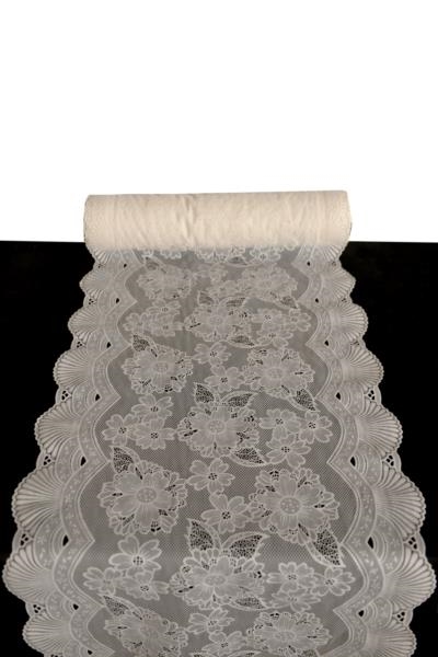 SALEV TABLE CLOTH LX-S2376 WHITE LACE 6X50CMX20M