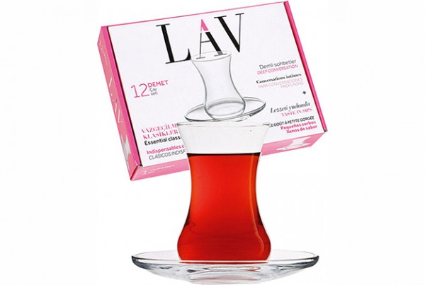 LAV TEA SET DEMET S1 TEA GLASS+TEA PLATE 6X12'S