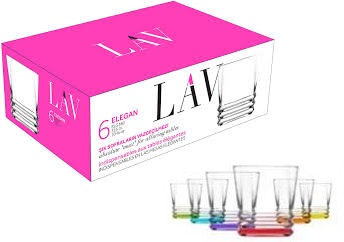 LAV WHISKEY GLASS ELG360 FC CORAL 8X6'S 315 CC