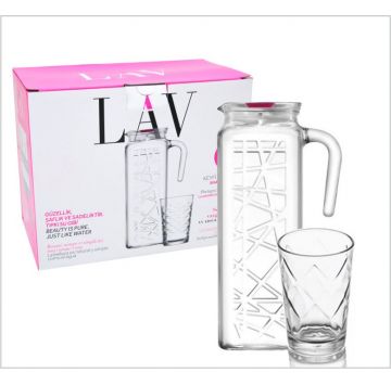 LAV WATERSET LIN S1 CARAFE1200+6GLASS 4X1'S 205CC