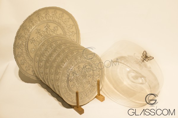 FAVORIM DEKOR CAKE SET WHITE SILVER 3X1'S 7PCS