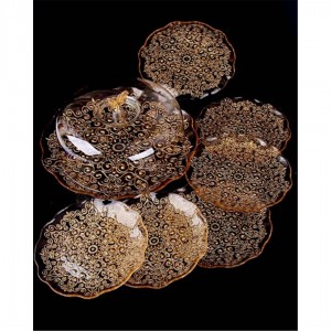 FAVORIM HURREM CAKE SET TRANSP GOLD 3X1'S 7PCS