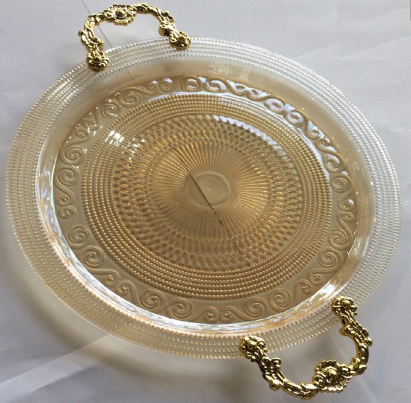 FAVORIM 1554 KEMER AMBER HANDLE TRAY 6X1'S 33CM