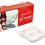 PASABAHCE54321 TEA PLATE SHAVEN SQUARE 1'S 6PCS