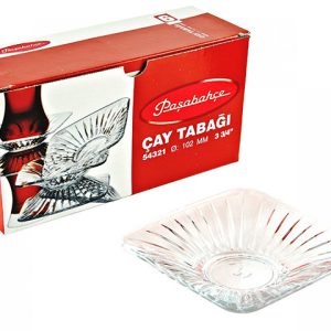 PASABAHCE54321 TEA PLATE SHAVEN SQUARE 1'S 6PCS