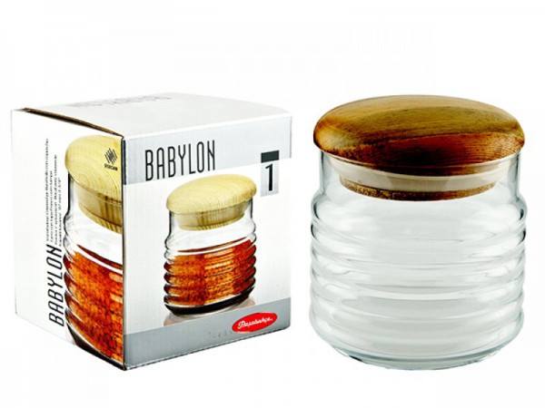 PASABAHCE43163 COVERED JAR BABYLON 1'S 630CC
