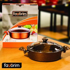 FAVORIM COOKER GRANIT BORDO FLATTENED EZME 26CM