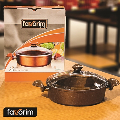 FAVORIM COOKER GRANIT BAKIR FLATTENED EZME 28CM