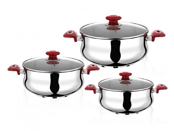 BESTINOX COOKER PROGUVEC RED KULP 16-18-20CM 6PCS