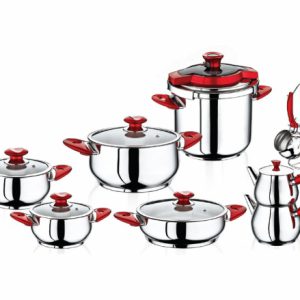 SAFINOX1118 EVA COOKER RED KULPCEYIZ SET 1'S 18PCS