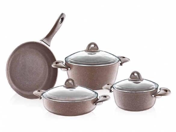 SAFLON GRANIT BROWN COOKER SET 1'S 7PCS