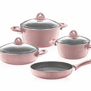SAFLON GRANIT PINK COOKER SET 1'S 7PCS