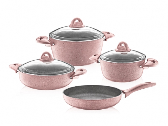 SAFLON GRANIT PINK COOKER SET 1'S 7PCS