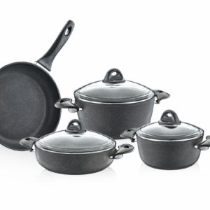 SAFLON GRANIT GREY COOKER SET 1'S 7PCS