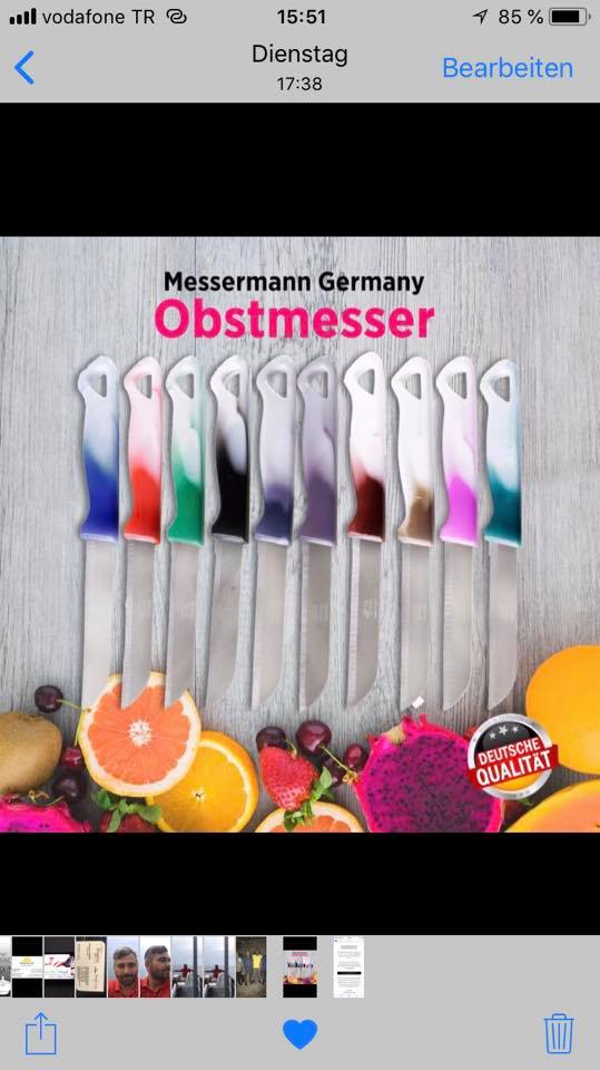 MESSERMANN GERMANY TIRTIRLI KNIFE 1SET 6PCS 18CM