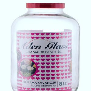 ADEN GLASS ROUND KITCHEN JAR 4X1'S 8 L
