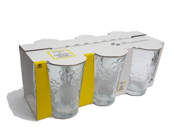 PASABAHCE52944 WATER GLASS FLOWERS 1SET6PCS 205CC