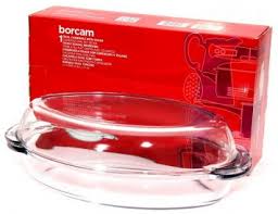 BORCAM59032 OVAL TRAY WITH COVER 340X195MM 1800CC