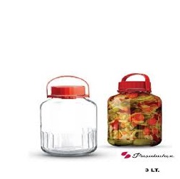 PASABAHCE80005 JAR HARVEST RED COVER 3000CC