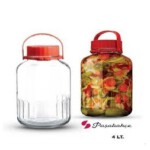 PASABAHCE80006 JAR HARVEST RED COVER 4000CC