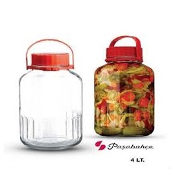 PASABAHCE80006 JAR HARVEST RED COVER 4000CC