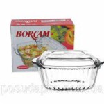 BORCAM59039 SQUARE CASSEROLE WITH COVER 1170CC 1