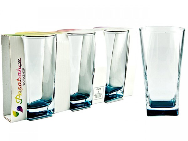 PASABAHCE41300 WATER BLUE CARRE 1SET3PCS 305CC