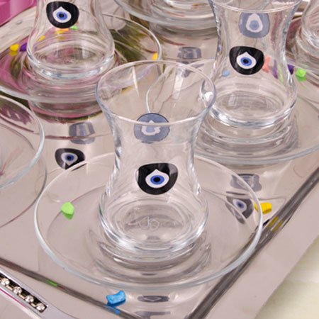 PASABAHCE42381 NAZAR TEA INCEBELLI 1SET6PCS 125CC