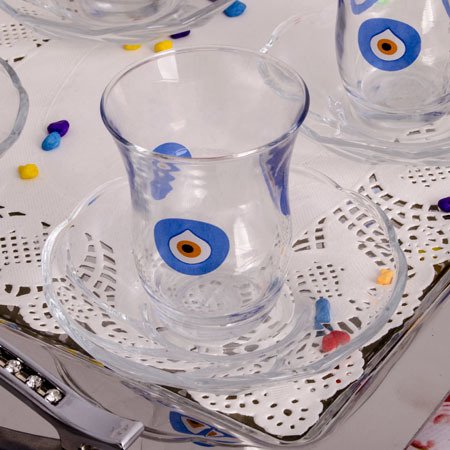 PASABAHCE42191 NAZAR TEA CIHANGIR 1SET6PCS 95CC