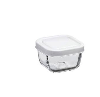 PASABAHCE53223 WHITE LIDS BOWL SNOWBOX 9X9CM 275CC