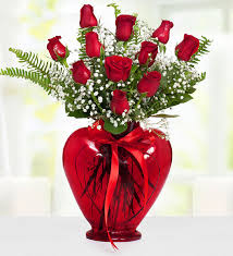 GLASSCOM HEART KALP VAZO VASE 22CM