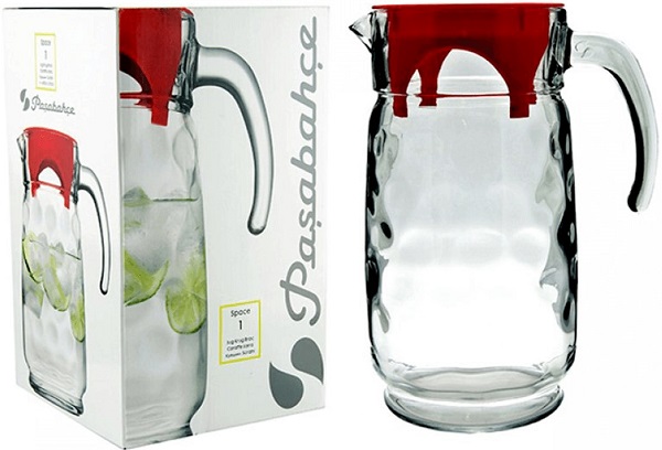 PASABAHCE43674 JUG RED COVER SPACE 1650CC