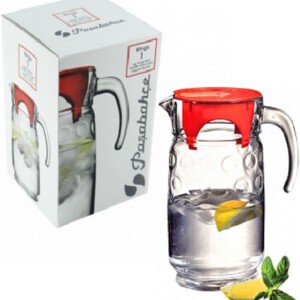 PASABAHCE43794 JUG RED COVER RINGS 1700CC