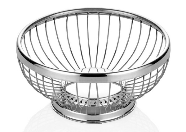 NJOY 02102AB STAINLESS ROUND BREAD BASKET-L-21X8CM