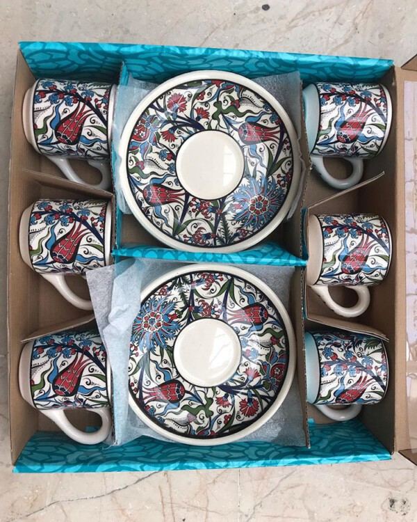 NJOY SKF6 TILE PORCELAIN CUPSET 6PERSONS 1SET12PCS