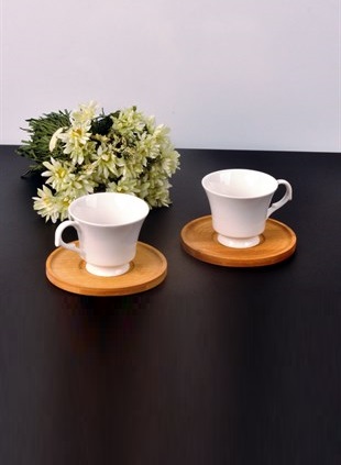 PACI101095 BAMBOO PORCELAIN COFFE SET 1SET12PCS