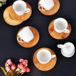 PACI101092 BAMBOO PORCELAIN COFFE SET 1SET12PCS