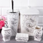 PACI500310 BATH SET STONY PORCELAIN 1SET5PCS