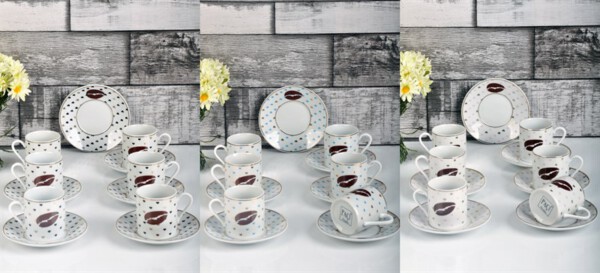 PACI101169 COFFEE SET LIPPED 1SET12PCS